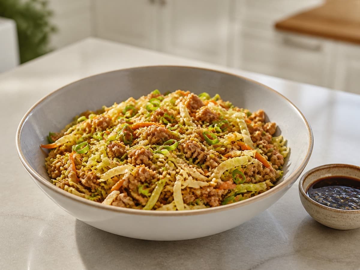 Chicken Egg-Roll Bowl featuring Chicken egg roll bowl