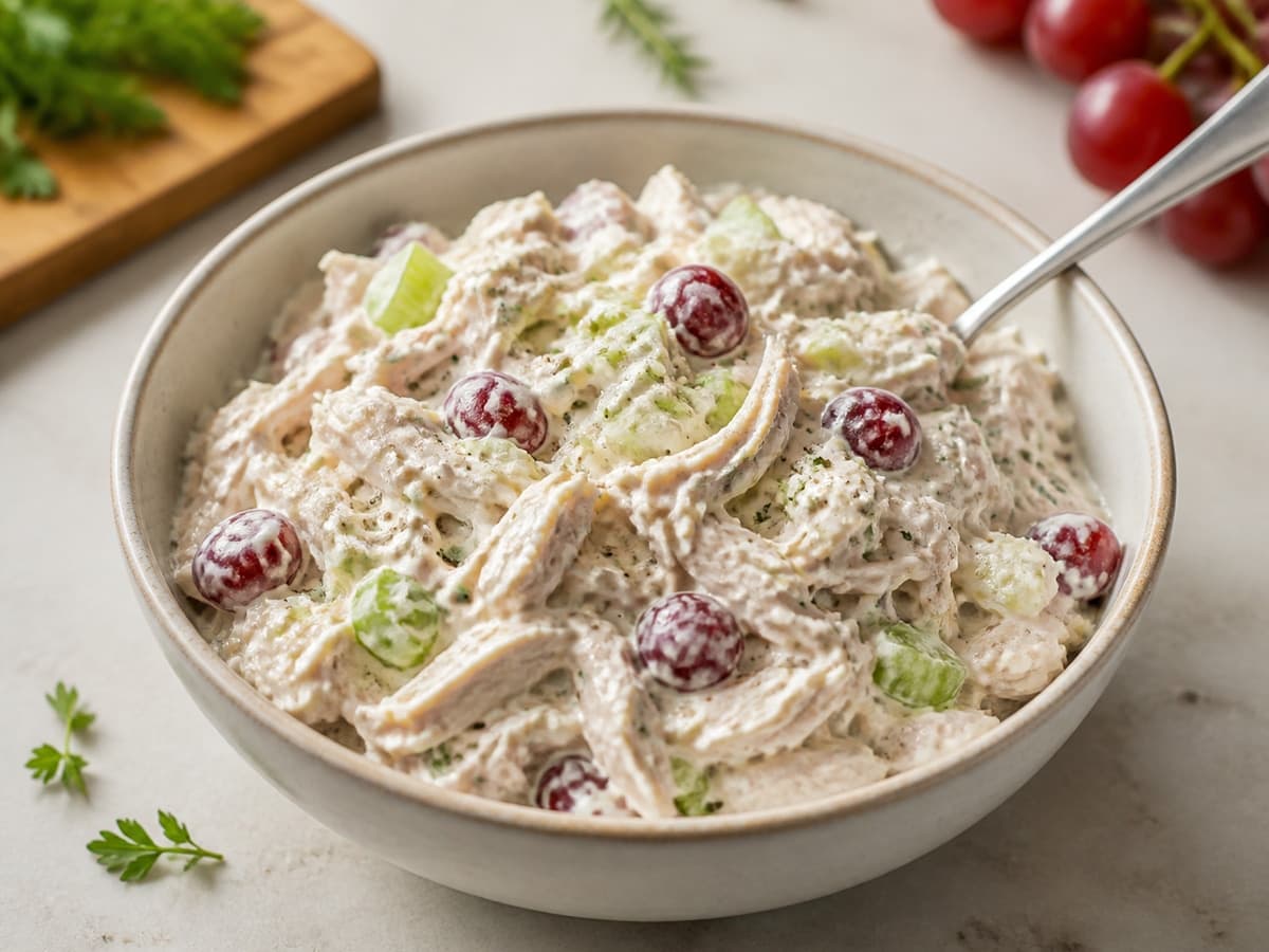 Greek-Yogurt Chicken Salad featuring Greek yogurt chicken salad