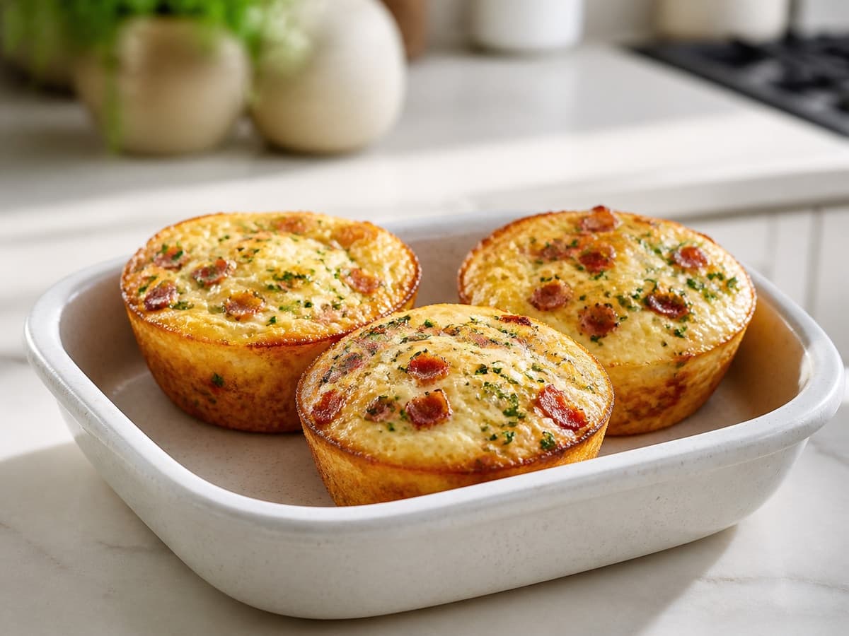 Egg-White Turkey Bacon Muffins featuring Egg muffin