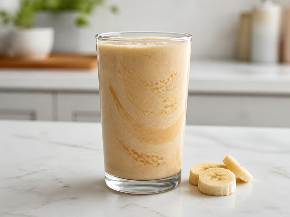 Peanut-Butter Banana Breakfast Smoothie featuring Protein smoothie
