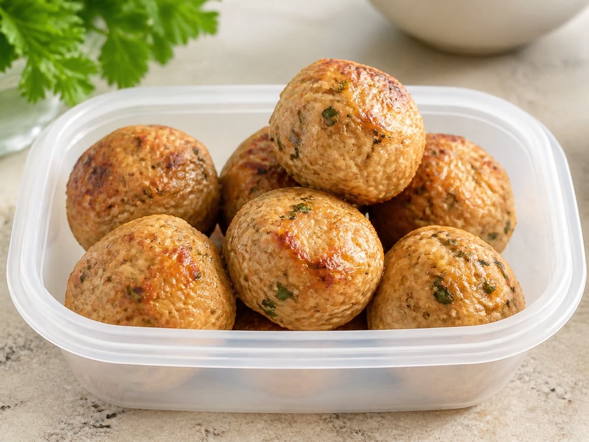 Freezer Chicken or Turkey Meatballs featuring Chicken & turkey meatballs