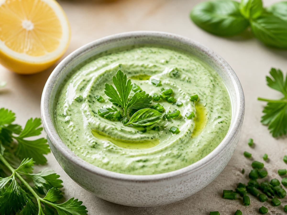 Green-Goddess Yogurt Sauce featuring Green goddess yogurt sauce