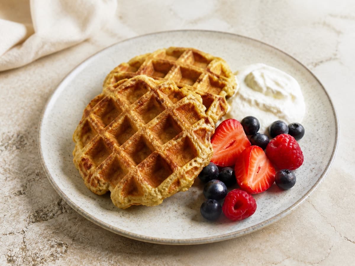 High-Protein Oat Waffles featuring Oat waffles