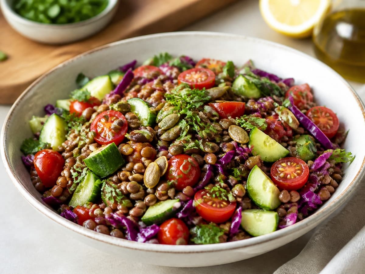 Lentil Crunch Salad featuring Lentils