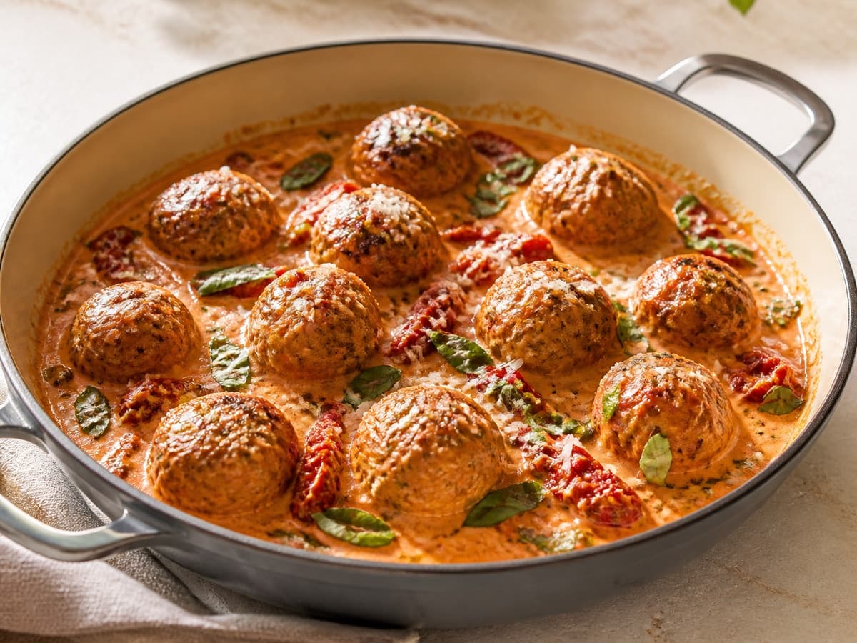 Marry-Me Chicken Meatballs featuring Chicken meatballs