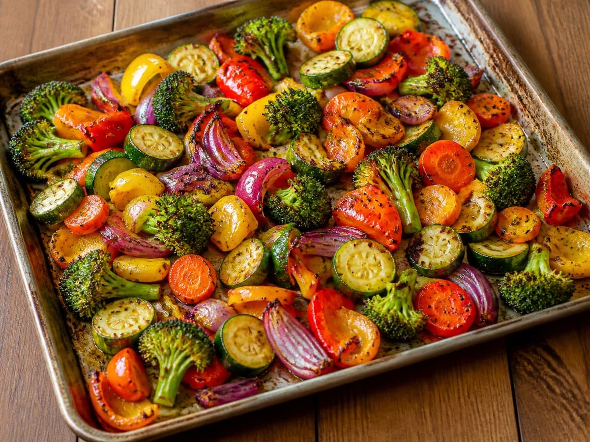 Sheet-Pan Roasted Vegetables featuring Roasted vegetables