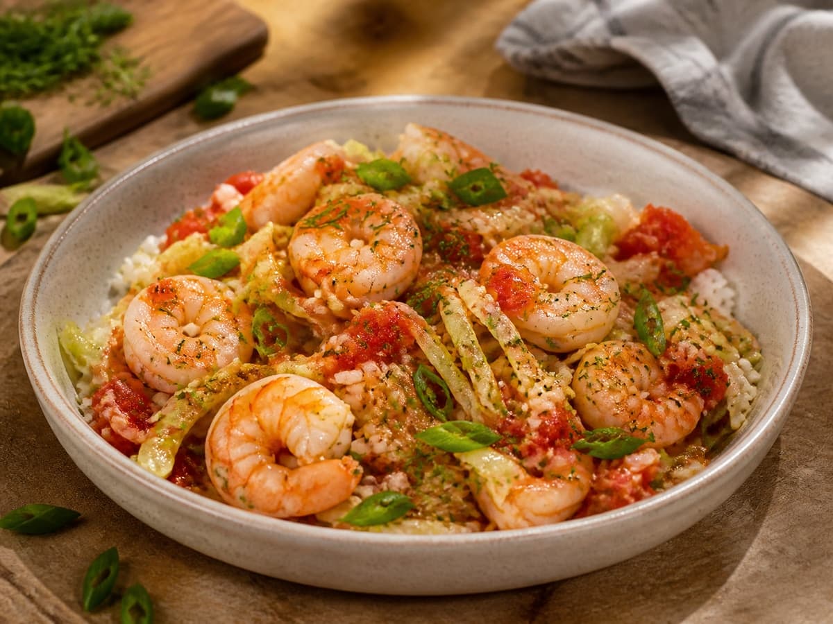 Shrimp Cabbage Roll Bowl featuring Shrimp & cabbage