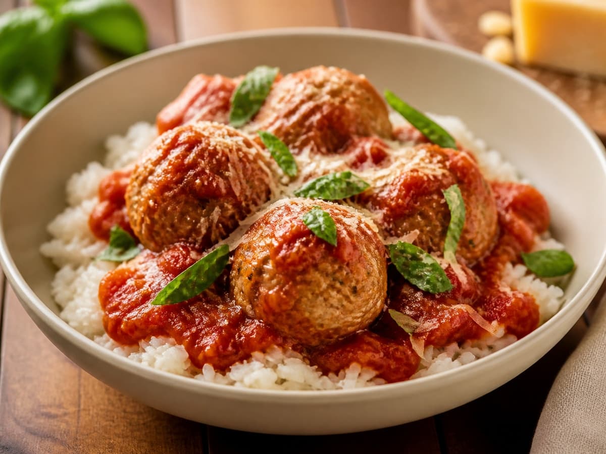 Turkey Meatball Marinara Bowls featuring Turkey meatballs